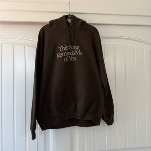 Brown Hoodie with Text Design